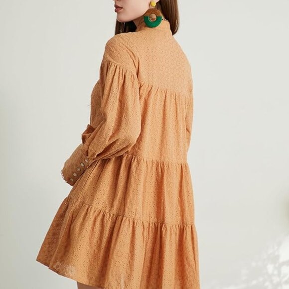 5 For $50🔥 Ruffle Sleeve Tier Tunic Or Dress, Flowy Shift Babydoll - Picture 2 of 6